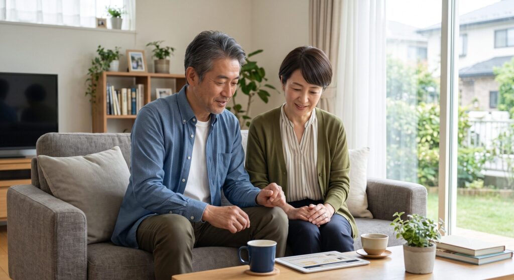 街角害獣駆除相談所の口コミを確認する夫婦のイメージ
