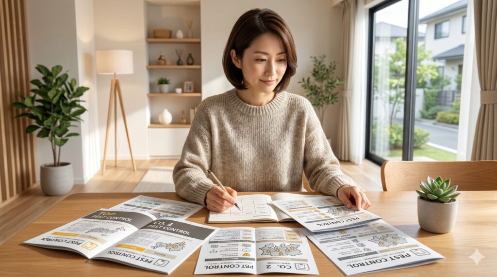 害獣駆除業者を複数社比較・検討する場面