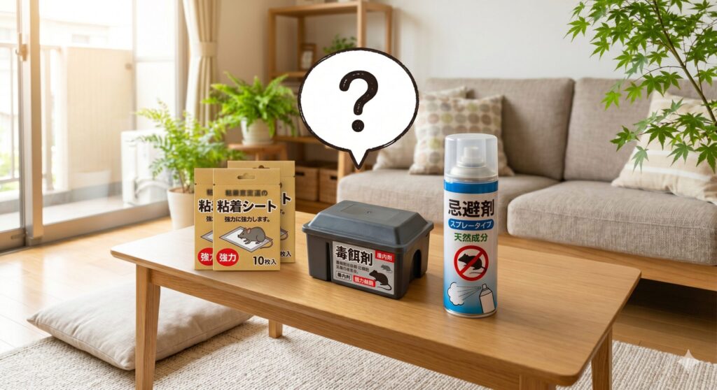 ネズミ駆除の方法を選ぶポイントをまとめたイメージ