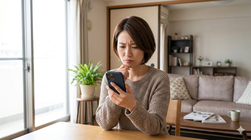 スマートフォンでネズミ一発退場の口コミ・評判を調べている様子